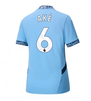 Manchester City Nathan Ake #6 Primera Equipación Mujer 2024-25 Manga Corta